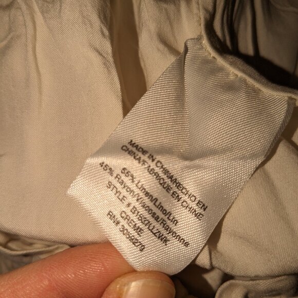 WEEKEND LA Arlo Linen Pants Womens Large Cream White Lounge Pockets Neutral Cozy - Picture 14 of 15